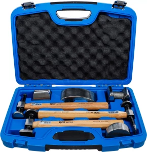 Karosszéria egyengető 7 db-os készlet - idomok + kalapácsok - BGS