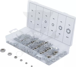 Anyacsavar készlet 300 db-os inox M3 - M10 - BGS