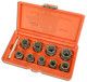 Csavarkiszedő készlet - sérült fejű csavarokhoz  9+1 db-os 10-19 mm 3/8"
