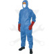Védőruha-kapucnis vegyvédelmi 5/6-os OVERÁL eldobható   S-es - Kék